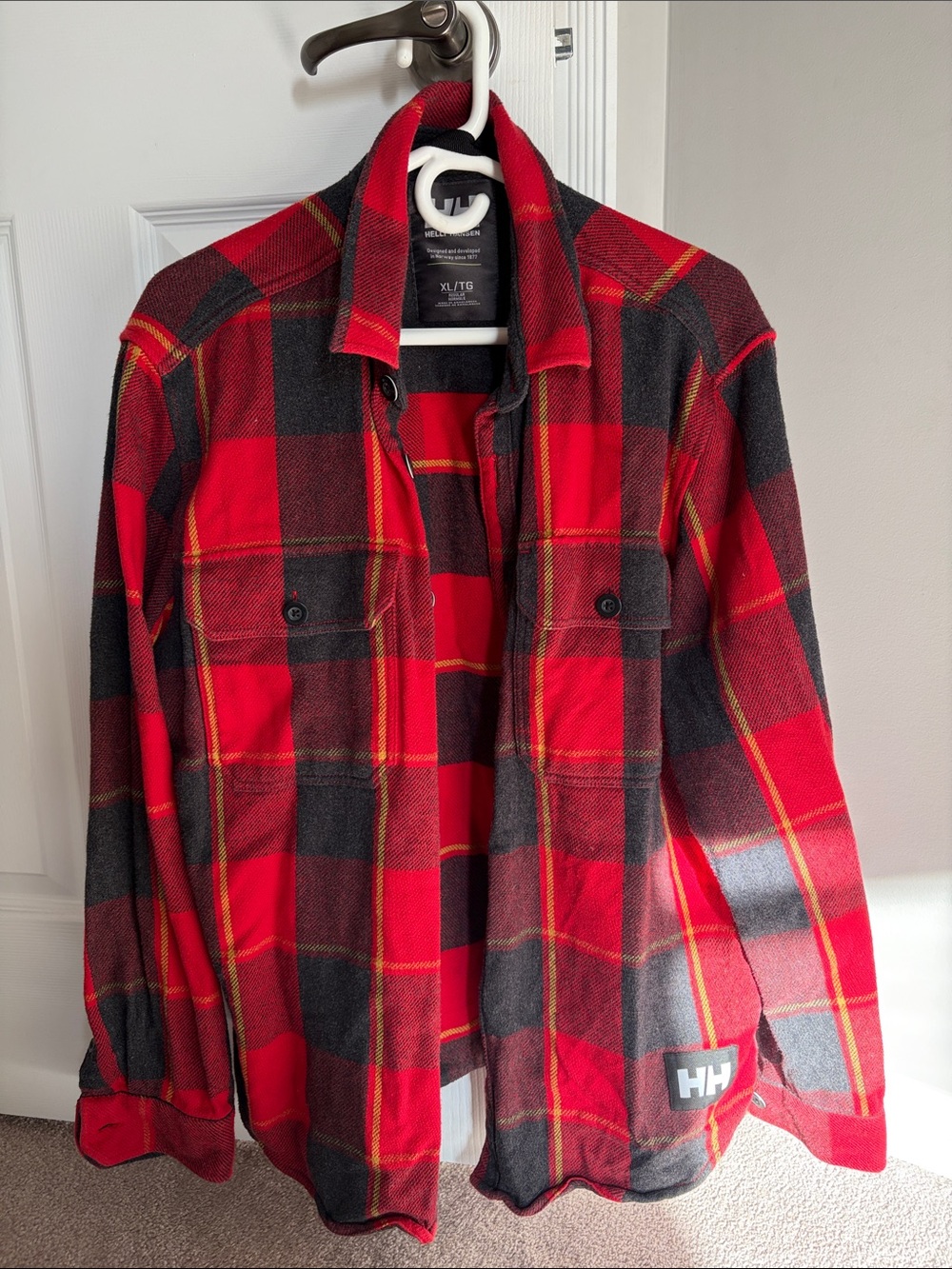 Helly Hansen Red & Black Plaid Shirt Jacket